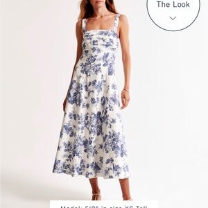 Abercrombie & Fitch Emerson Fit & Flare Midi Dress